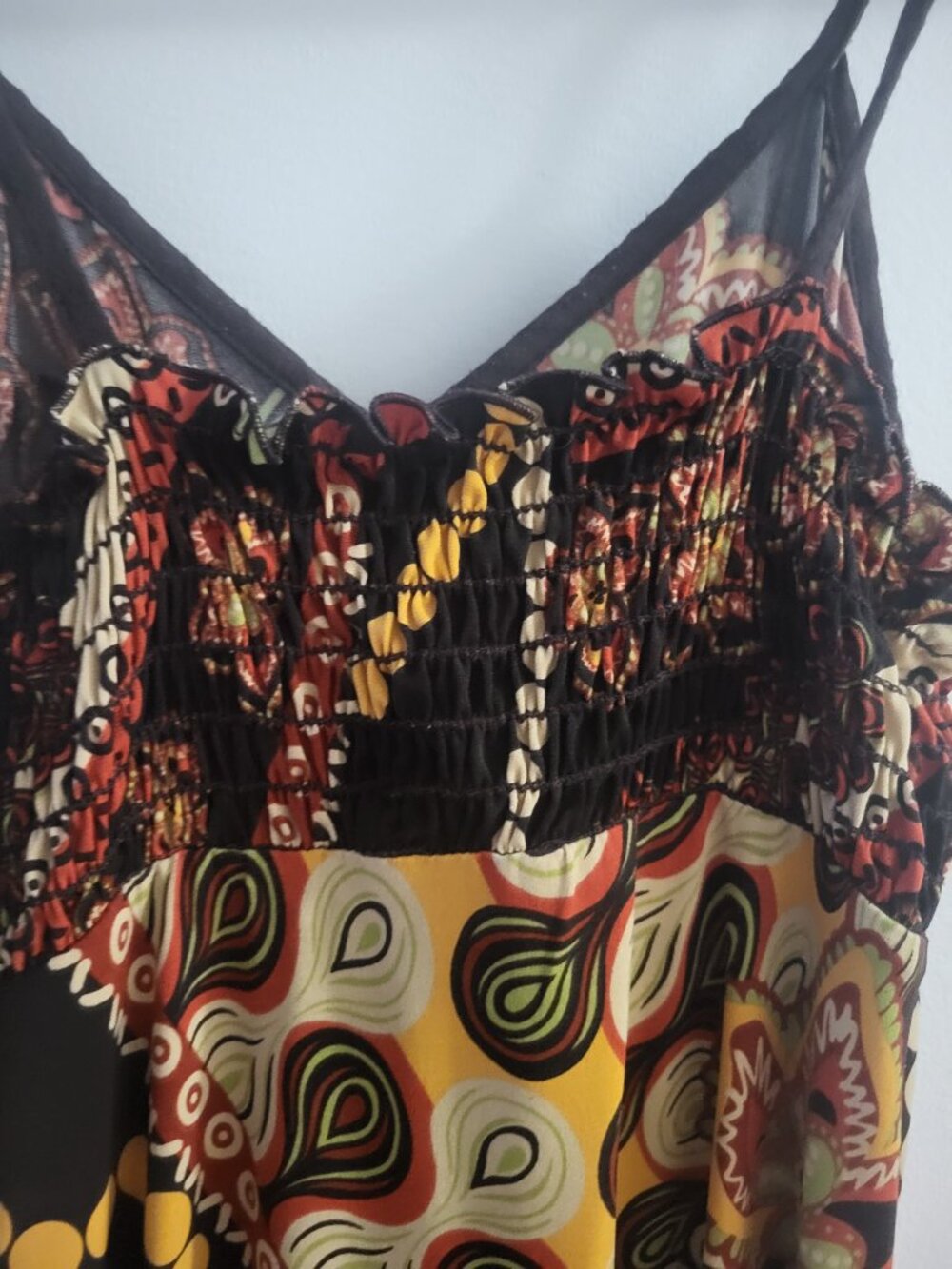 Terra Nostra Boho Patchwork Print V-Neck Maxi Dress - M - Picture 4 of 8